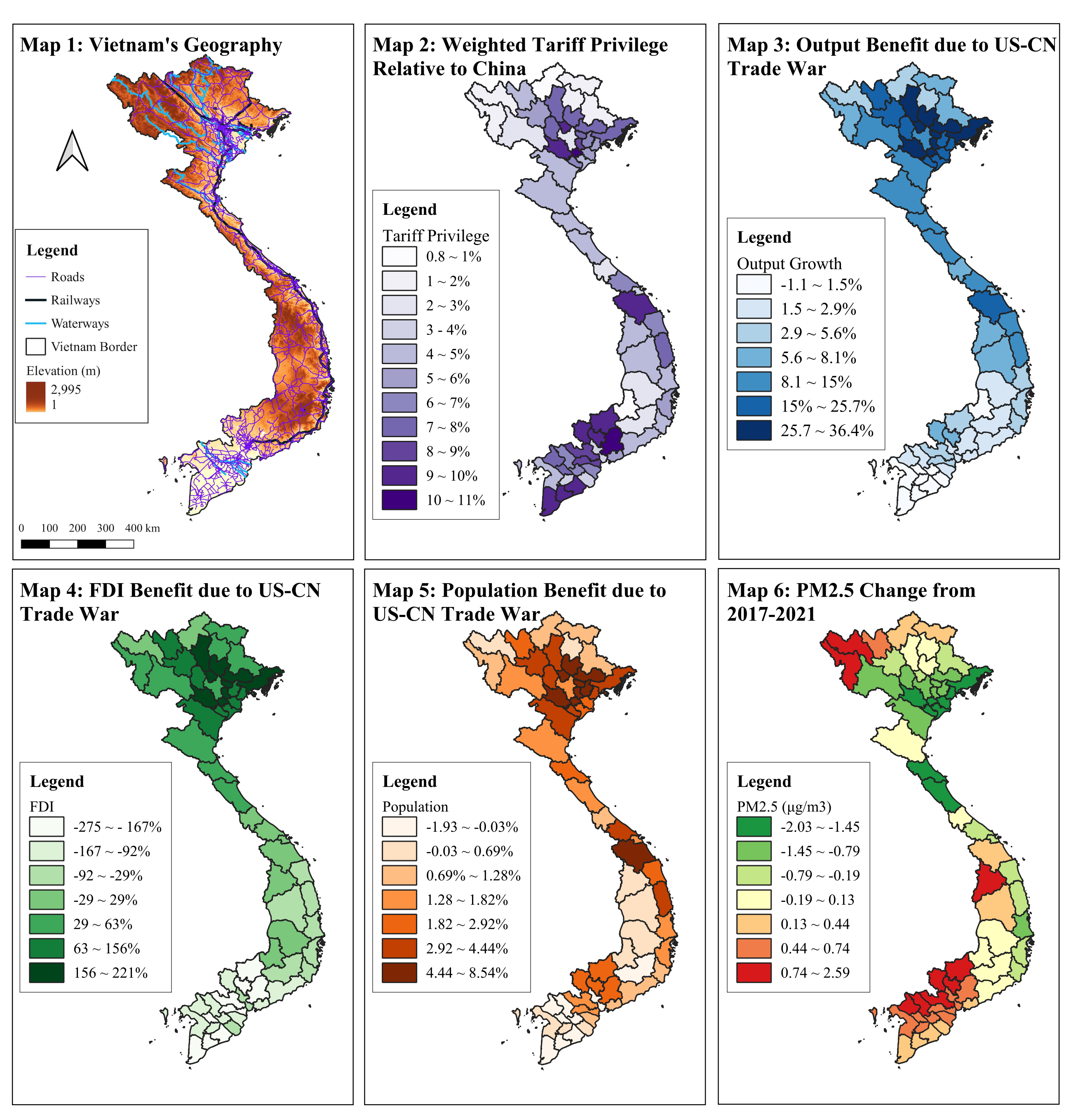 Vietnam's urban economic growth is associated with air quality improvement.