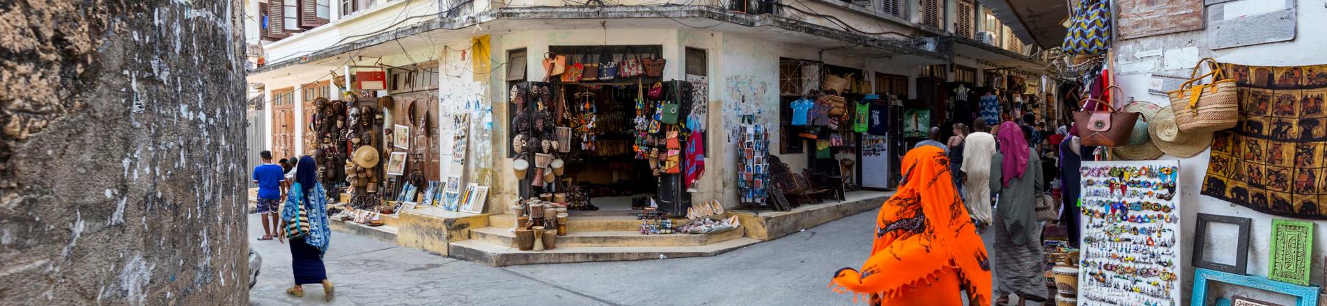 Busy street in Zanzibar