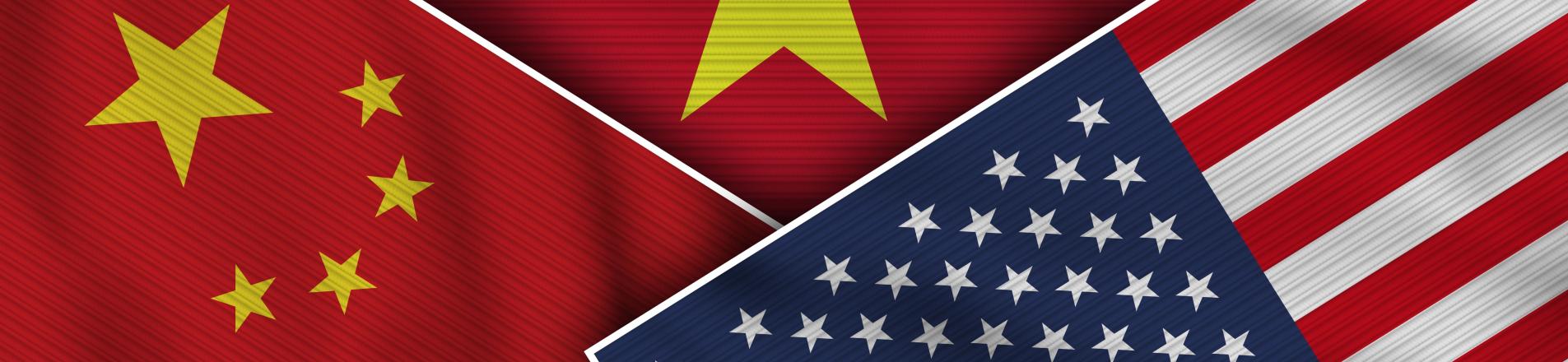 vietnam flag between china and US