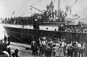 Italian immigrants arriving in Brazil