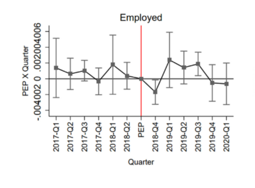 Impacts of the PEP programme in the employment likelihood of Colombian workers