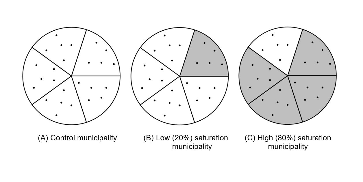 Graphical illustration of randomised saturation design