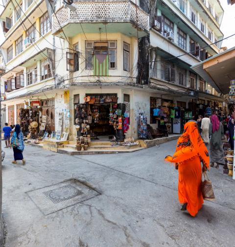 Busy street in Zanzibar