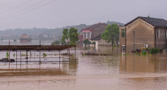 Flooded village China