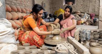 Women working on pots