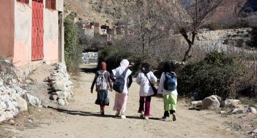 Morrocan girls walking to school