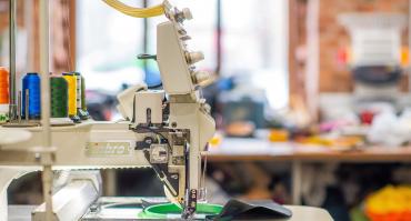 Sewing machine in Indian factory