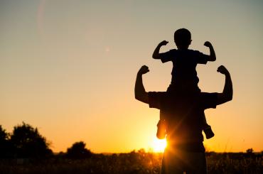 father and child spending time together