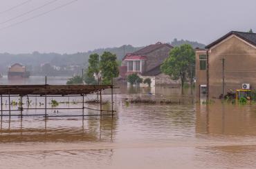 Flooded village China