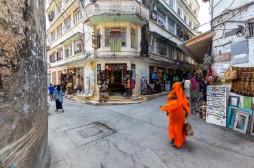 Busy street in Zanzibar