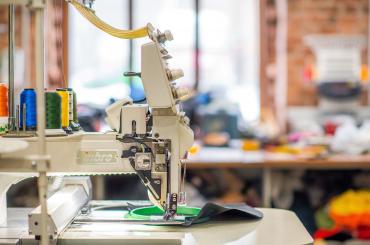 Sewing machine in Indian factory