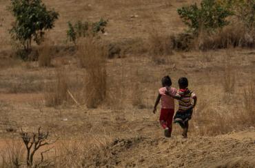 Madagascan girls walking